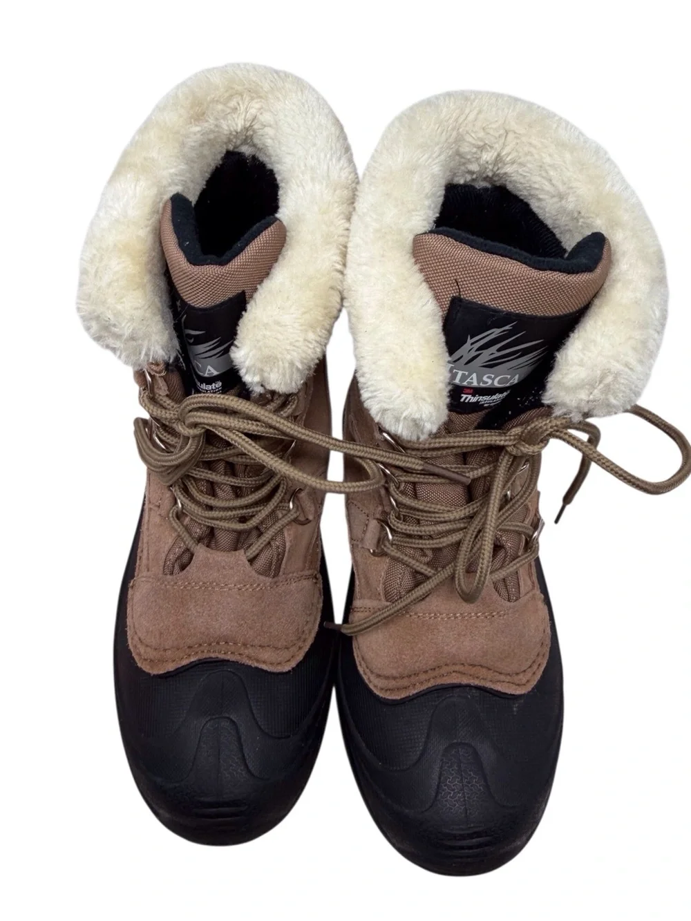 Itasca Thinsulate 3M tan waterproof lace up snow boot #657211 women’s size 7 EUC